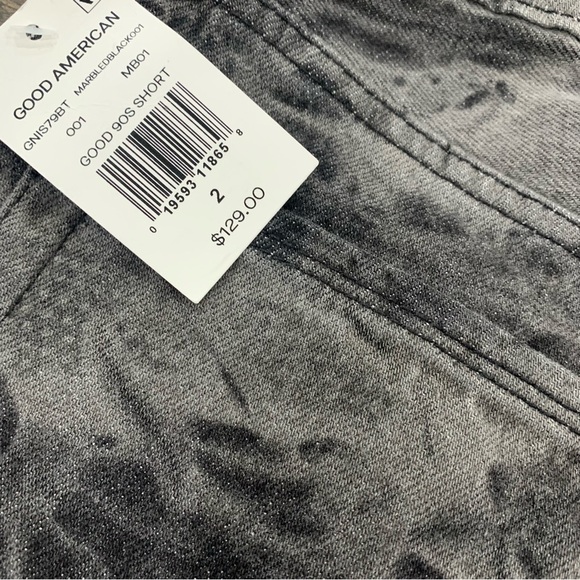 Good American Good 90s Denim Jeans Shorts High Waisted Black size 26 - Picture 7 of 7